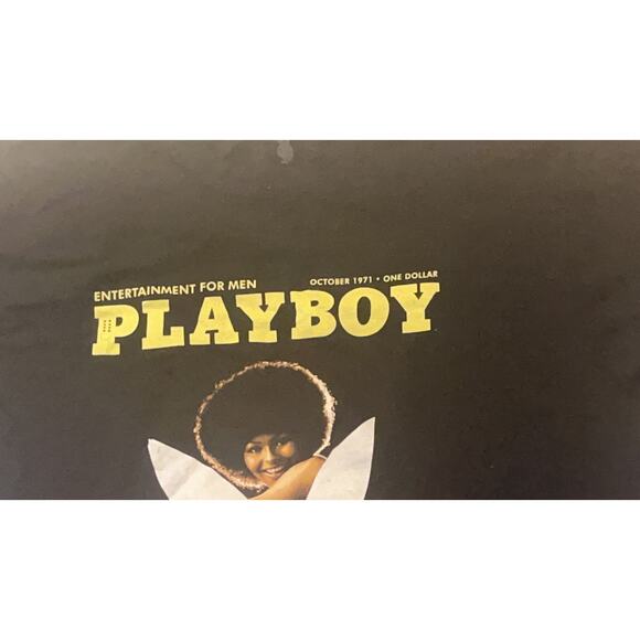 Playboy Black T-Shirt - 100% Cotton -Size: L - Excellent Condition - Picture 4 of 9